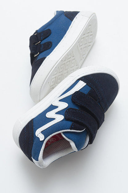 Boys' Navy Blue Leather healthy Supported Sneaker Shoes