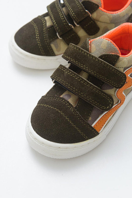 Boys' Khaki Leather healthy Supported Sneaker Shoes