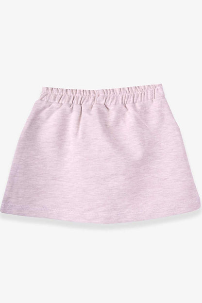 Girl's Skirt Beige Melange with Bow (Age 6-12)