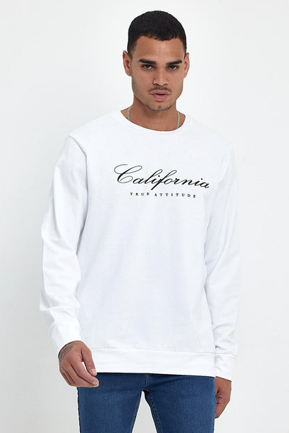 Men's Crew Neck Comfortable Fit 3 thread Thick California Printed Sweatshirt spr24sw28