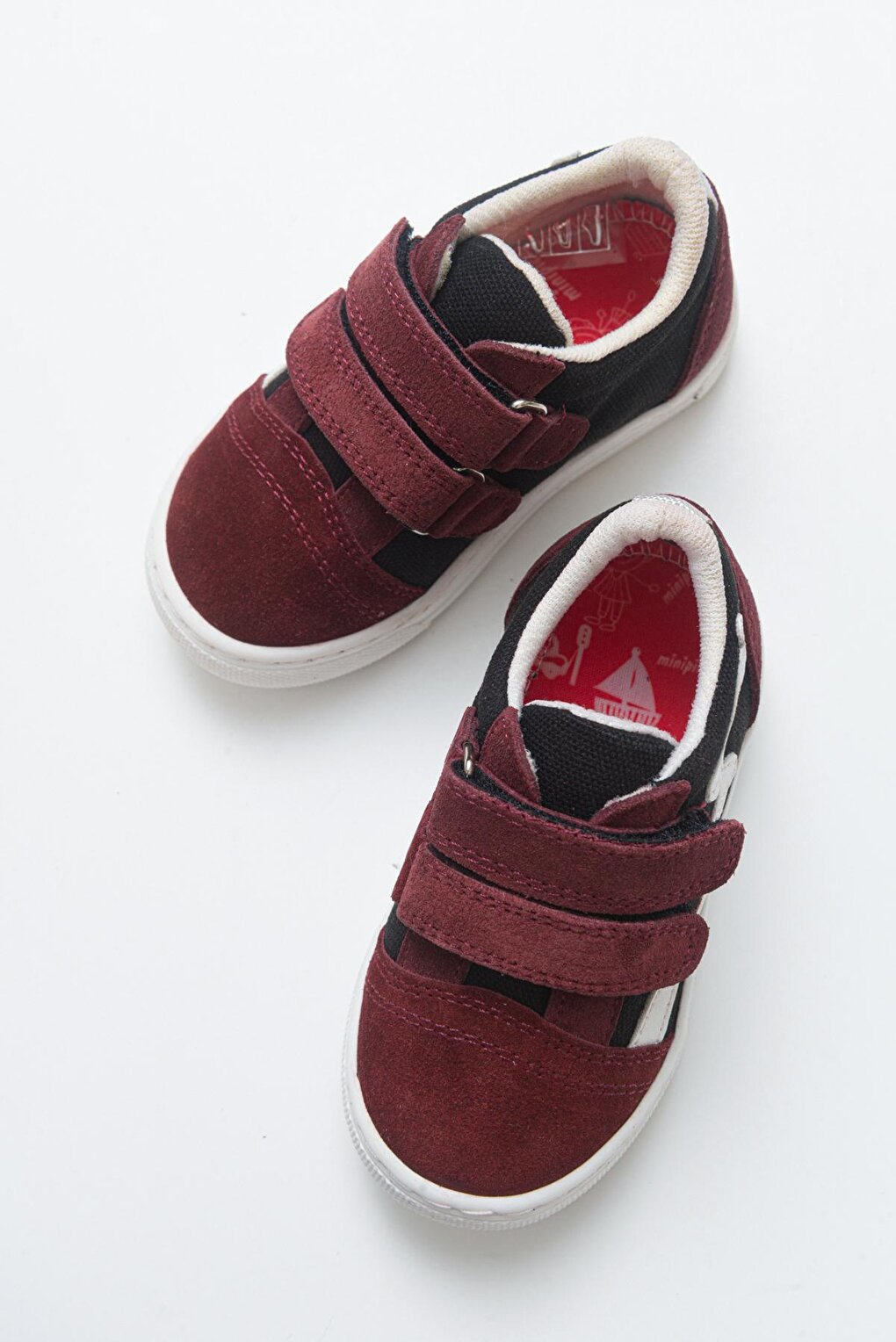 Boys' Burgundy Leather healthy Supported Sneaker Shoes