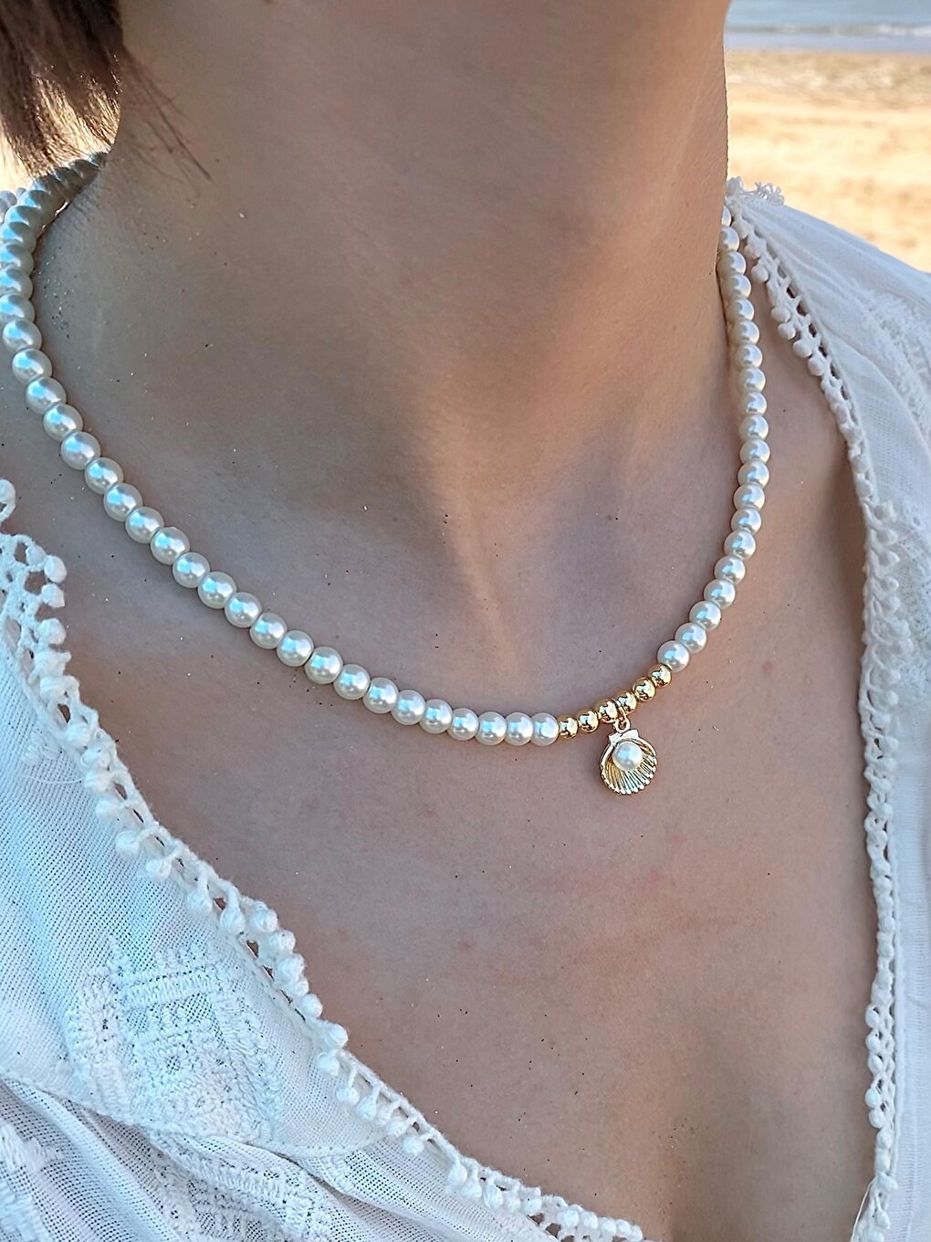 Pearl Sea Shell Necklace