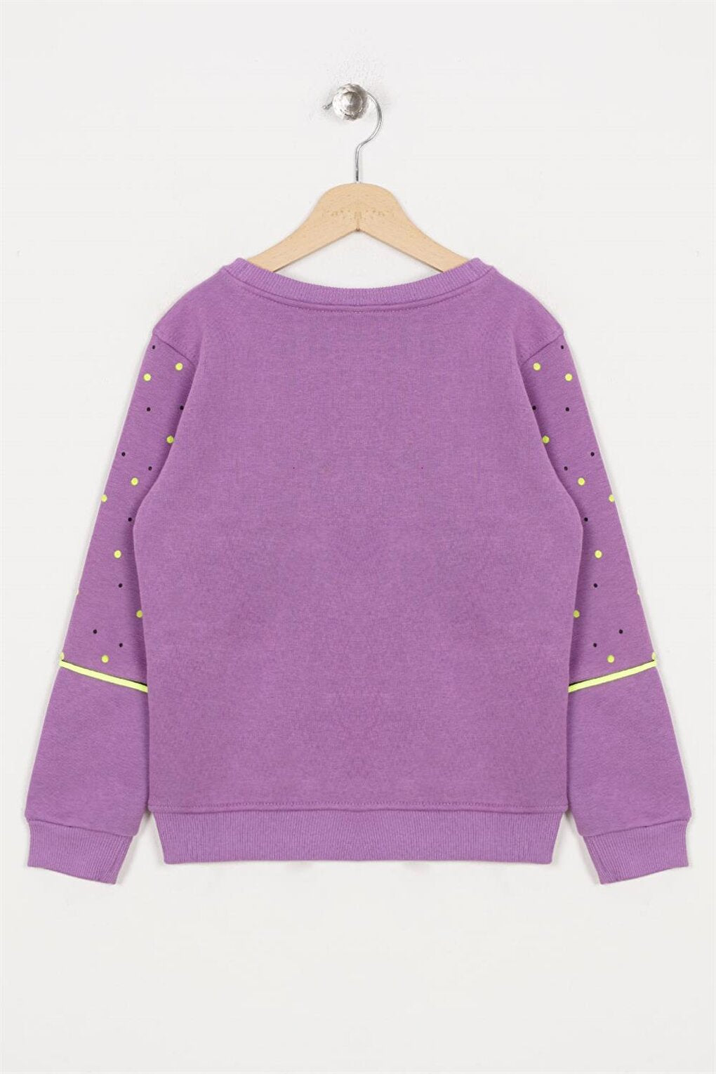 Girl's Lilac Colored Bear Love Printed Sweatshirt