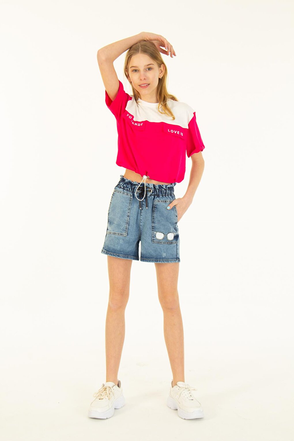 Girls' Pocket Detailed Printed T-Shirt 8-14 Years