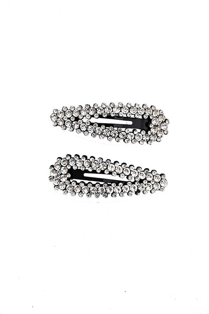 Mini Crystal Stone Black Snap Buckle Pack of 2