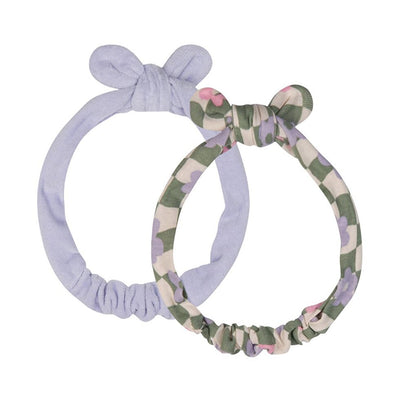 Lilac Velvet / Graphic Flower Headband Two Pack