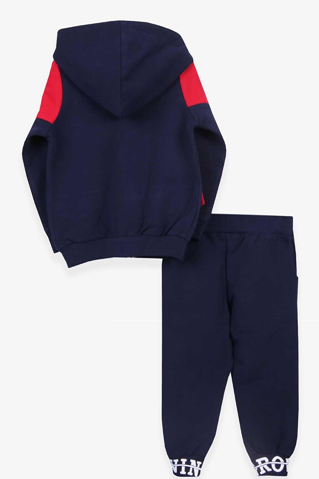 Baby Boy Tracksuit Set Printed Hooded Navy Blue (Age 1.5)