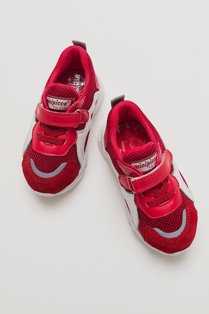 Boy's Red Leather healthy Supported Sports Shoes