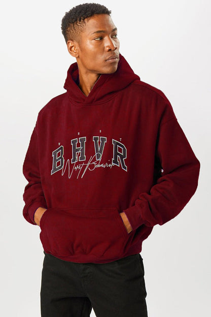 Claret Red Oversize Men's Sweatshirt 5344