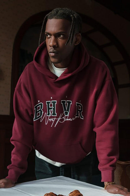 Claret Red Oversize Men's Sweatshirt 5344