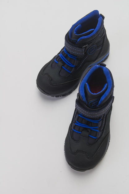 Boy's Navy Blue Genuine Leather Trekking Kids Boots