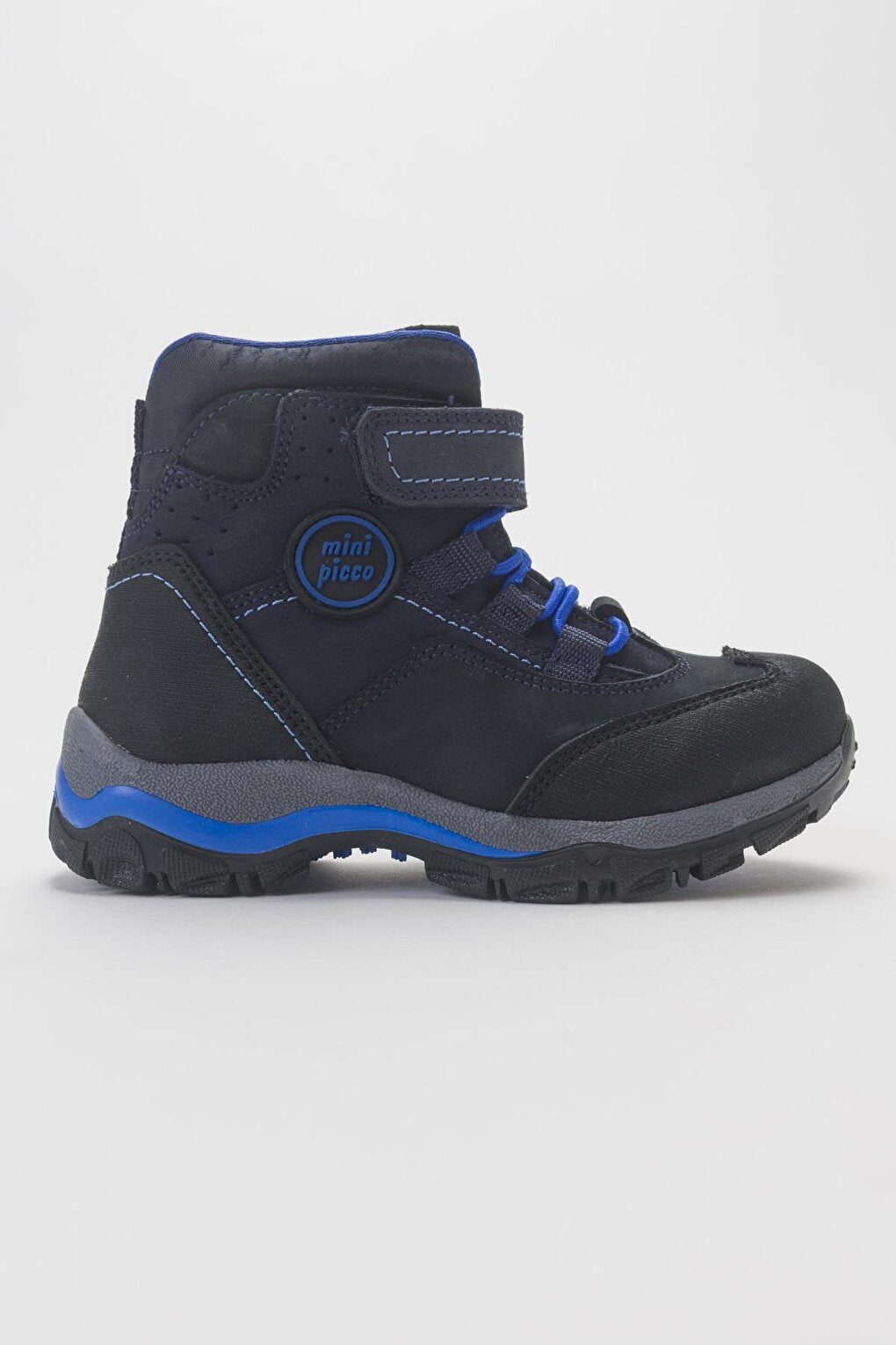 Boy's Navy Blue Genuine Leather Trekking Kids Boots