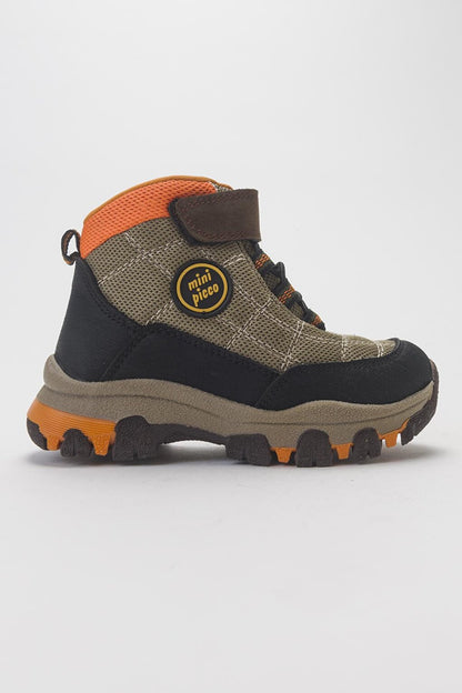 Boys' Khaki Microfiber Trekking Kids Boots