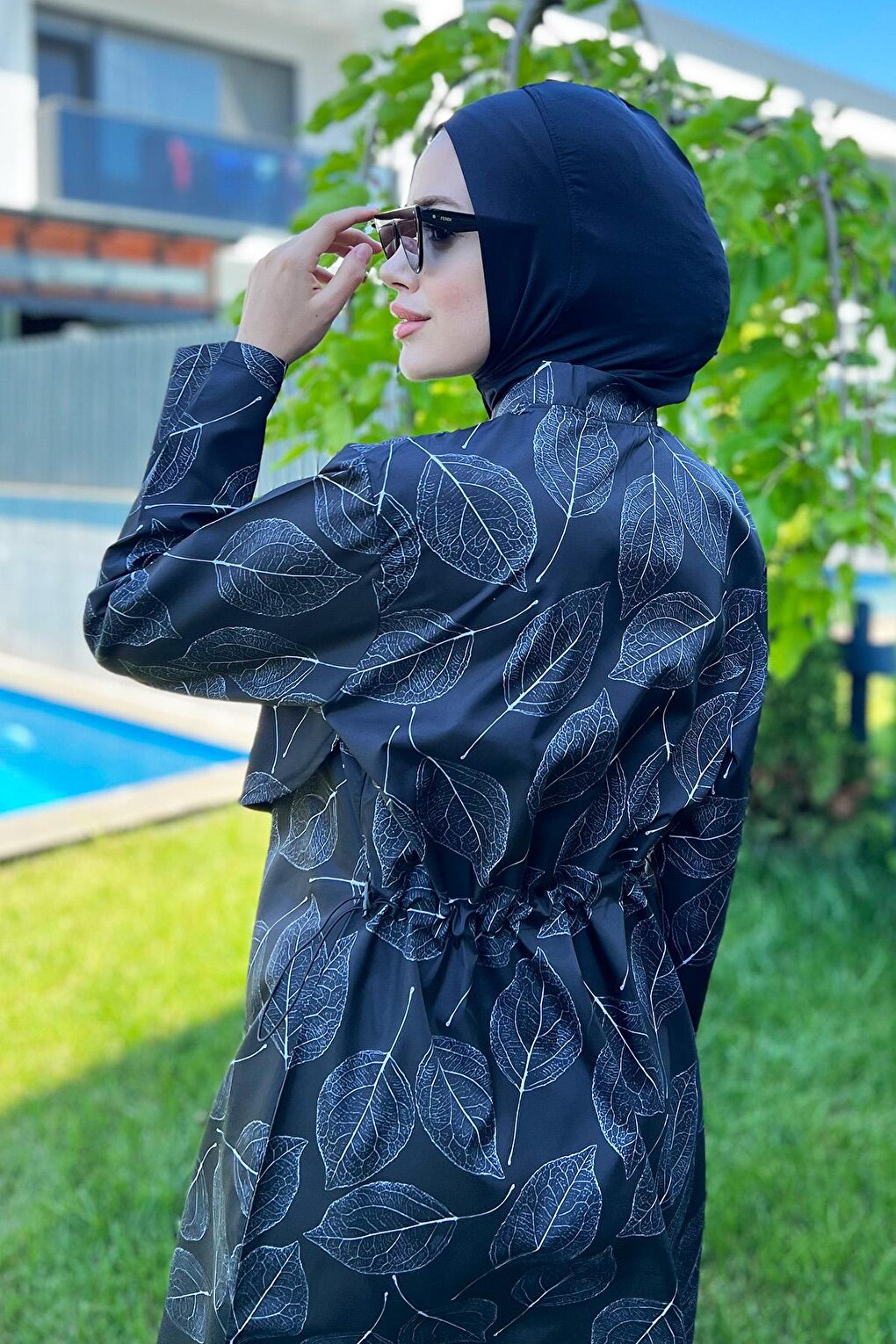 Front Covered Parachute Fully Covered Hijab Swimsuit Nur