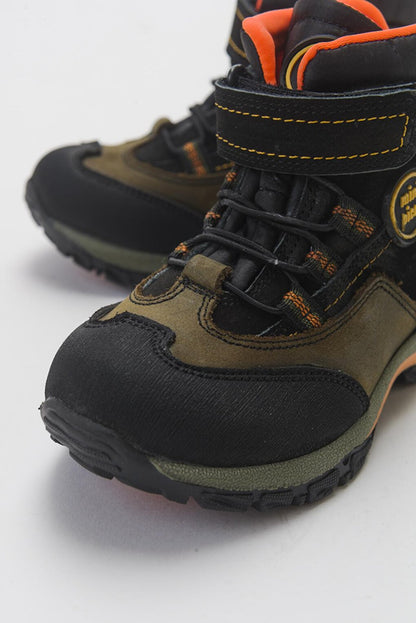 Boy's Black Genuine Leather Trekking Kids Boots