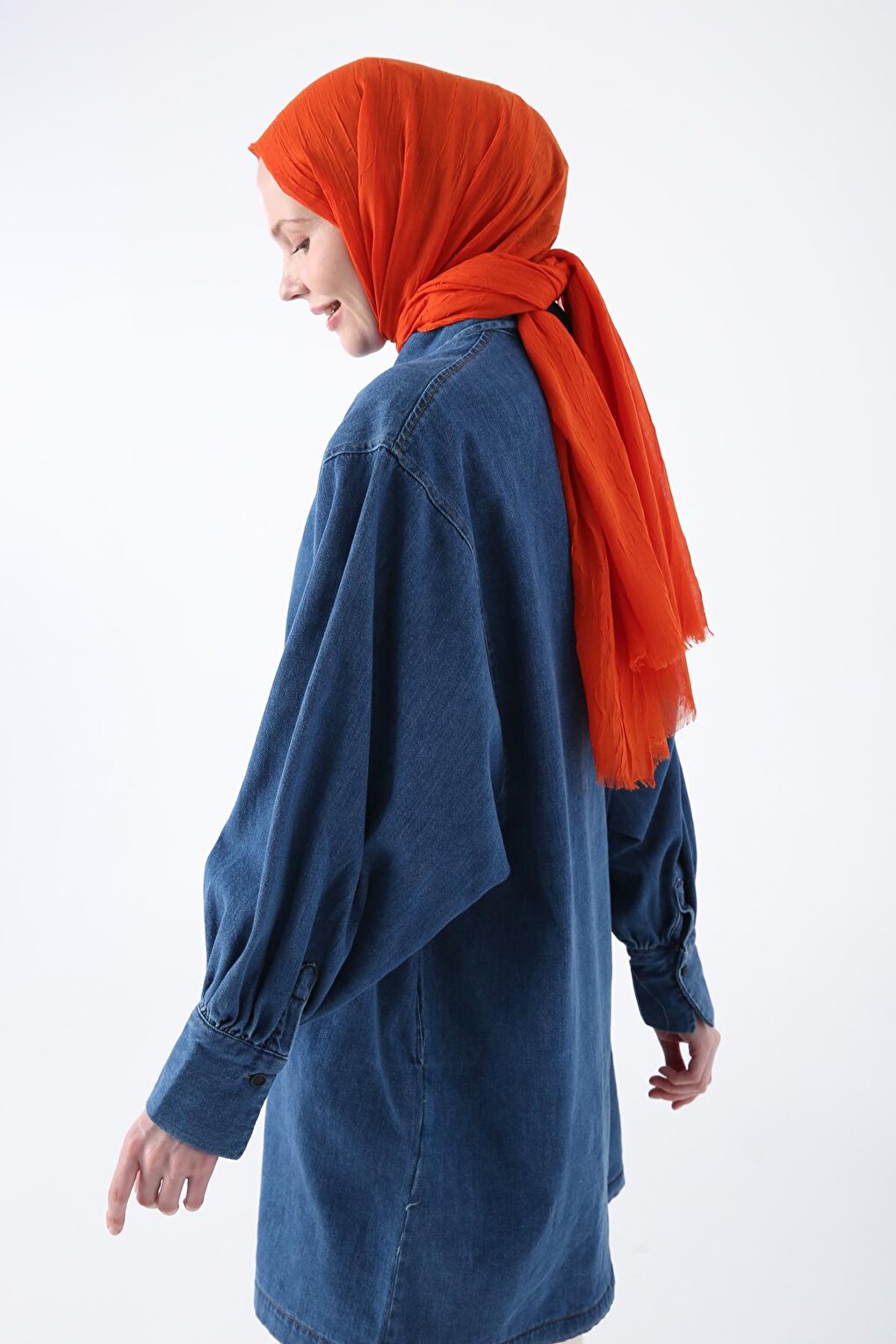 Orange Bamboo Scarf Shawl