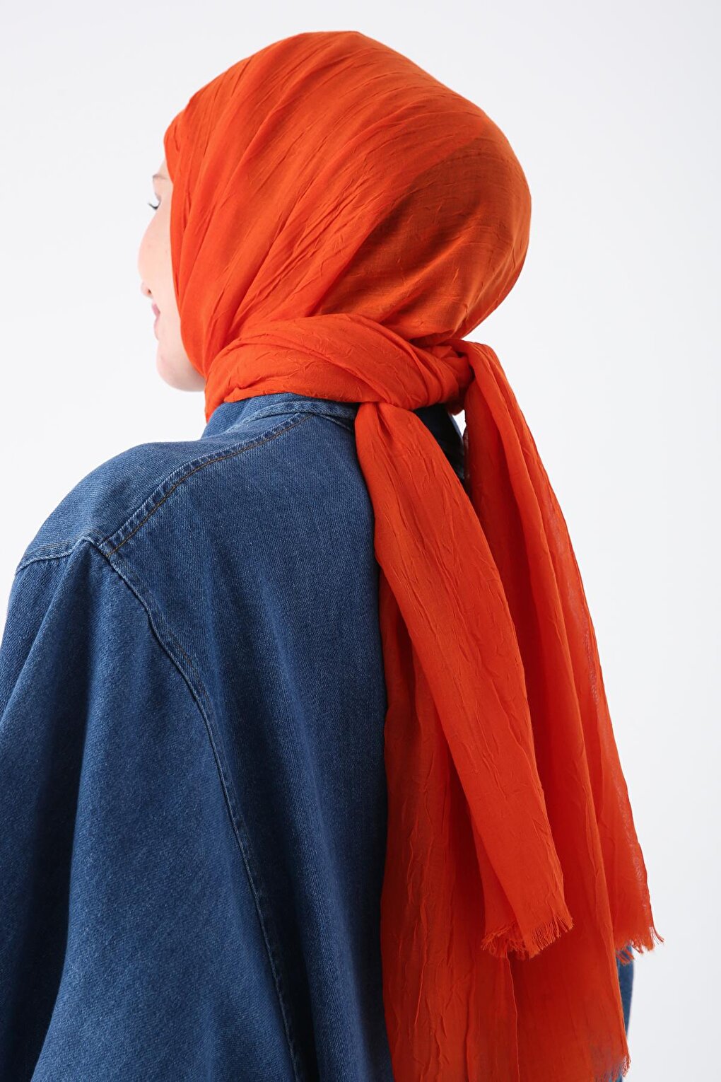 Orange Bamboo Scarf Shawl