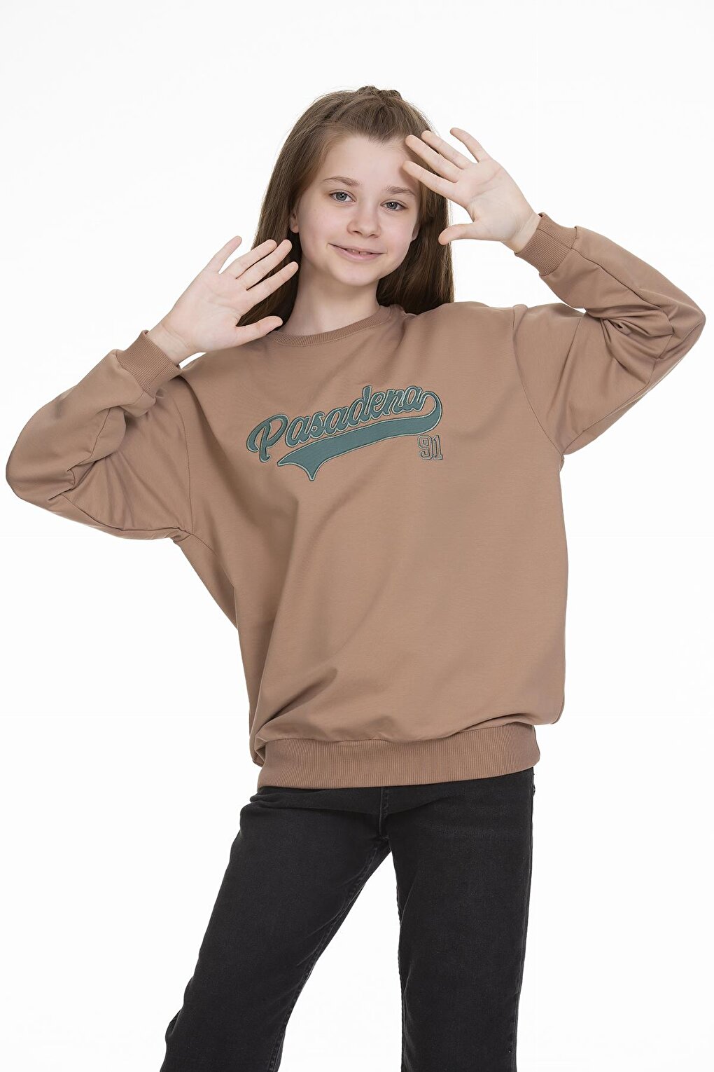 Girl's Text Printed Sweatshirt 9-14 Years Lx143