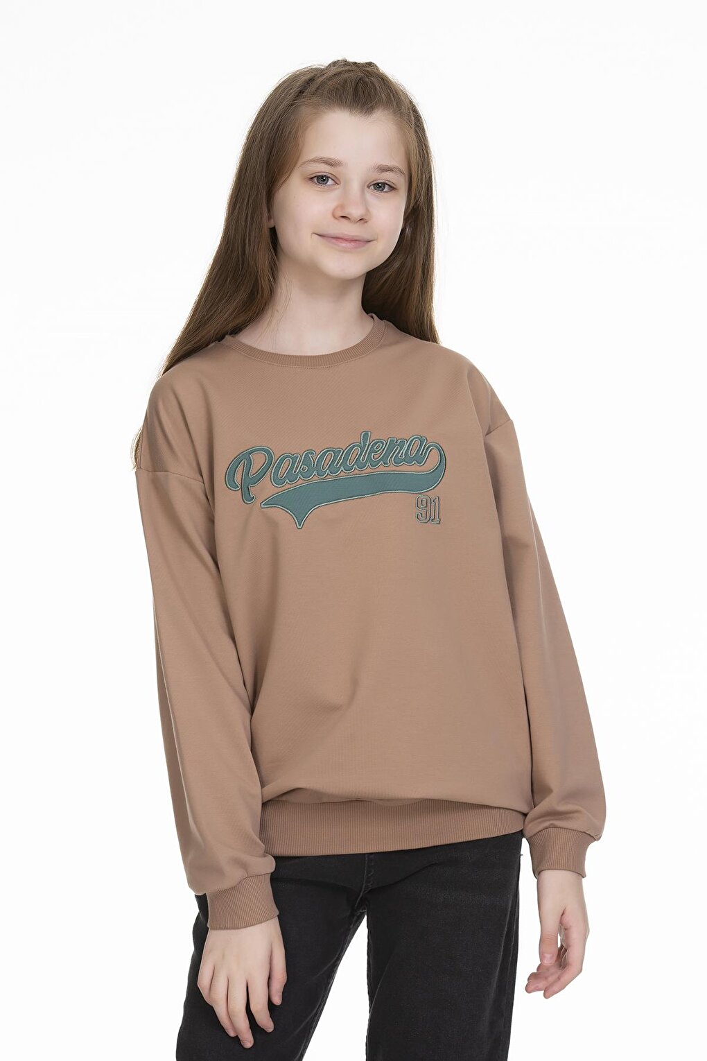 Girl's Text Printed Sweatshirt 9-14 Years Lx143