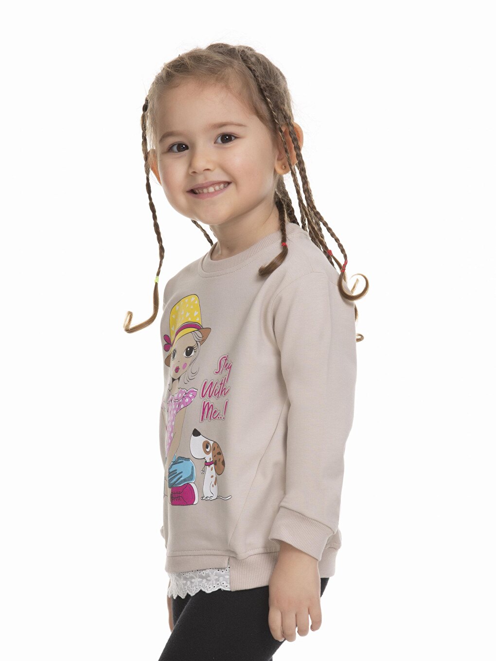 Girl Printed Scalloped Sweatshirt