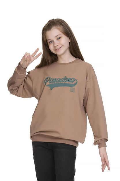 Girl's Text Printed Sweatshirt 9-14 Years Lx143