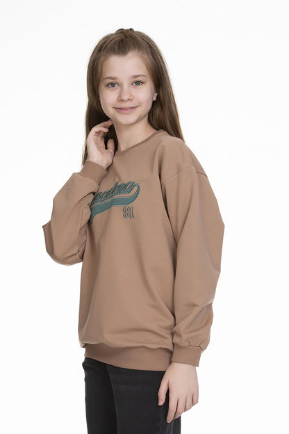 Girl's Text Printed Sweatshirt 9-14 Years Lx143