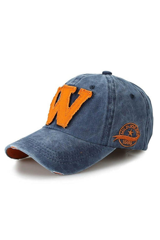 W model | 100% Washed Cotton W Letter Cap Hat