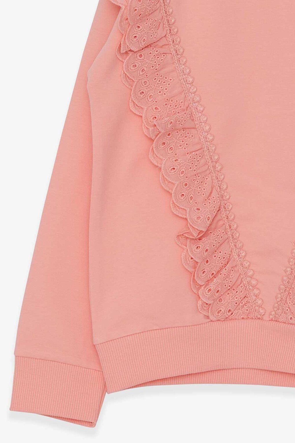 Girl's Sweatshirt Laced Salmon (Age 4-5)