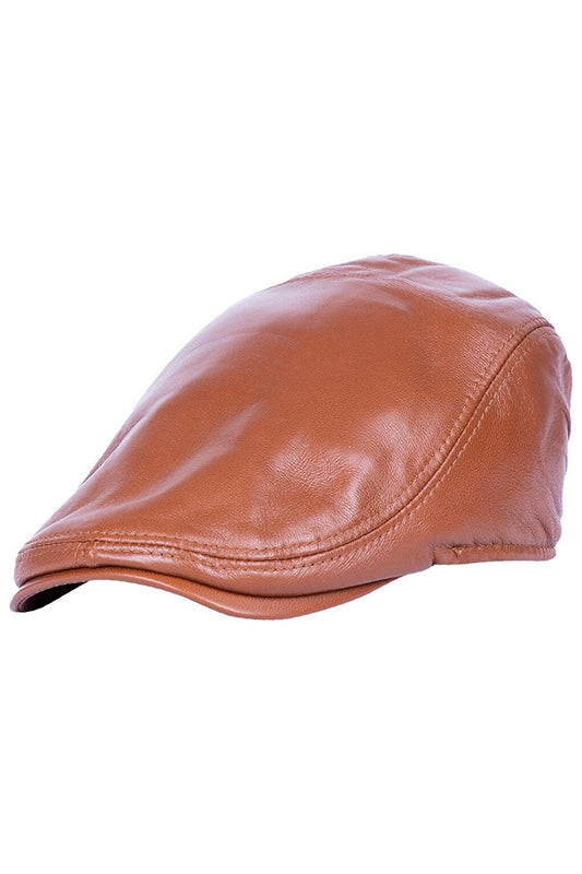 Leather | Men's Leather Cap with Elastic Back Cap