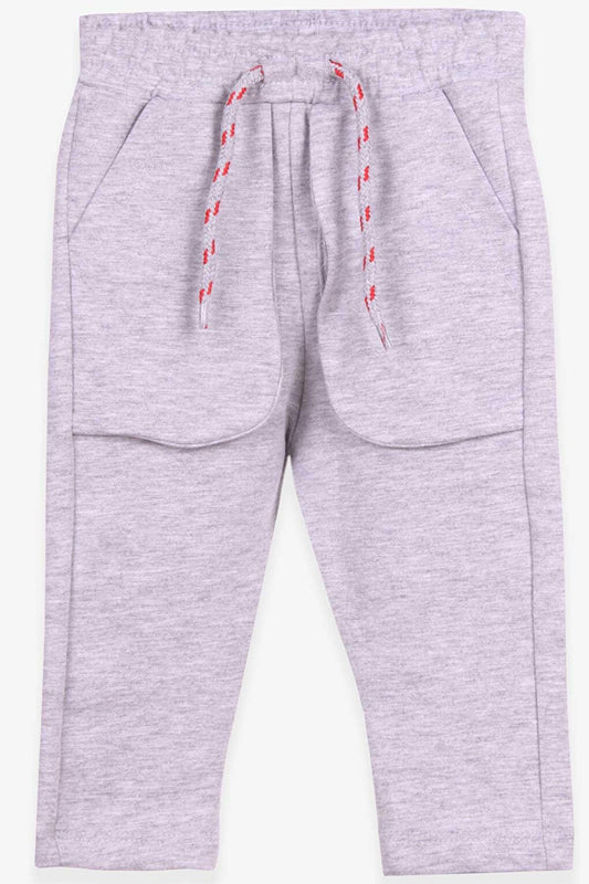 Boy's Sweatpants with Bag Pocket Light Gray Melange (Age 1-4)