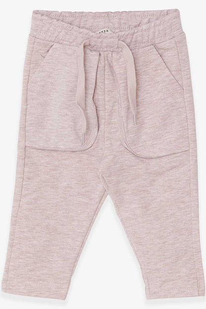 Boy's Sweatpants with Bag Pocket, Beige Melange (Age 1-4)