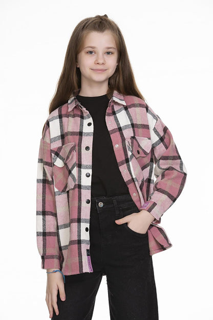 Girl's Plaid Shirt 9-14 Years Lx148