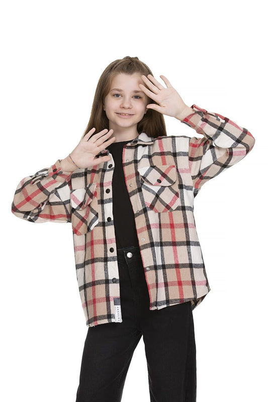 Girl's Plaid Shirt 9-14 Years Lx148