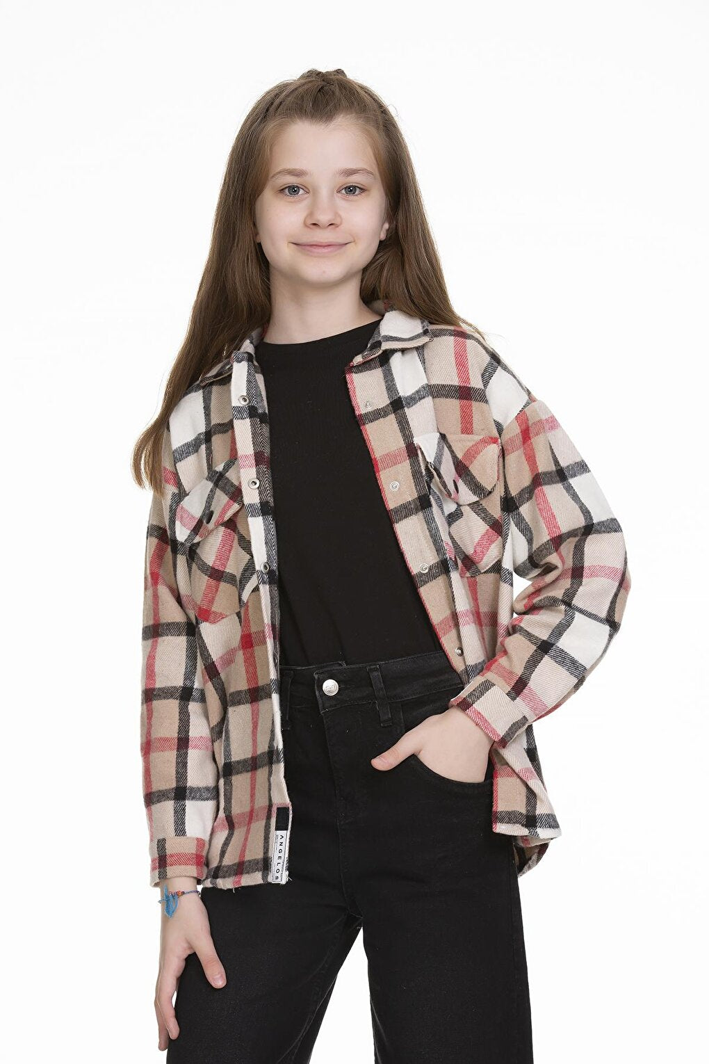 Girl's Plaid Shirt 9-14 Years Lx148