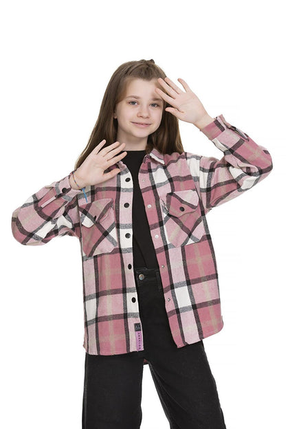 Girl's Plaid Shirt 9-14 Years Lx148