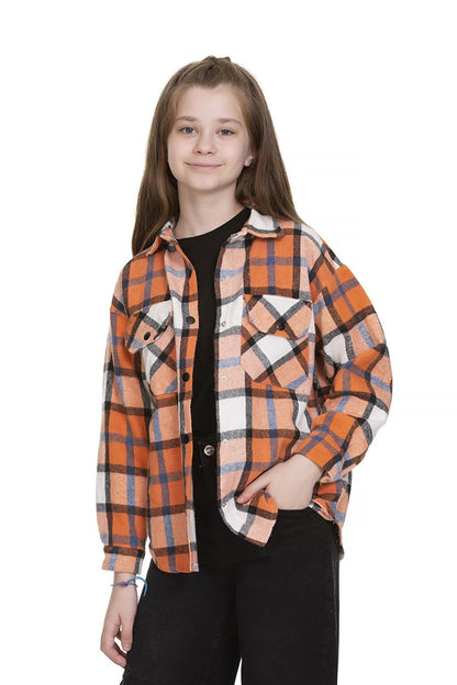 Girl's Plaid Shirt 9-14 Years Lx148