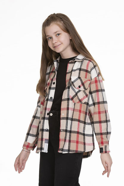 Girl's Plaid Shirt 9-14 Years Lx148