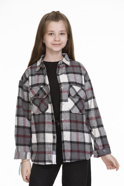 Girl's Plaid Shirt 9-14 Years Lx148