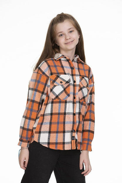 Girl's Plaid Shirt 9-14 Years Lx148