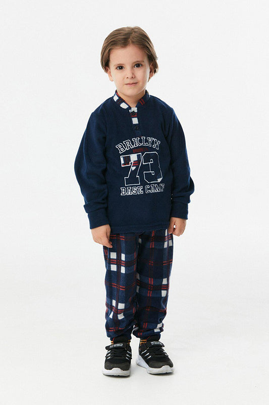 Embroidered Plaid Boys' Pajama Set