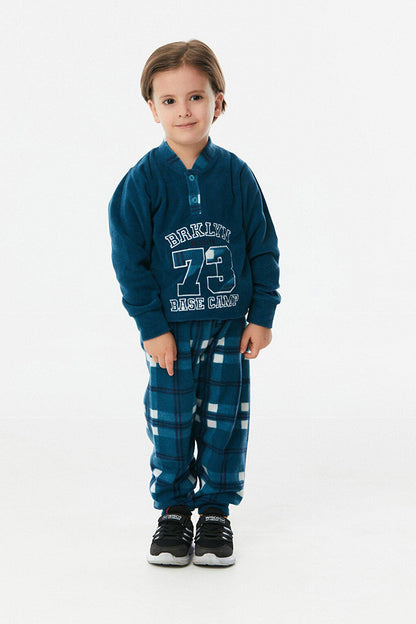 Embroidered Plaid Boys' Pajama Set