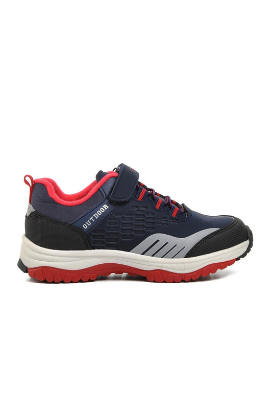 1572-F Navy Blue-Red Children's Outdoor Shoes