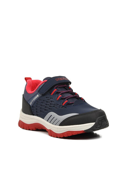 1572-F Navy Blue-Red Children's Outdoor Shoes