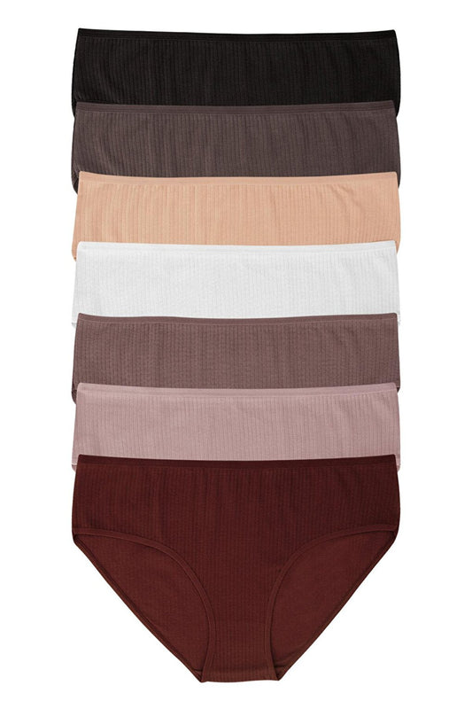 Women's Ribbed 7-Piece Panties