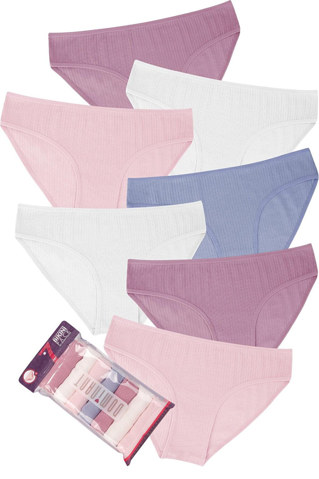 Women's Ribbed 7-Piece Panties