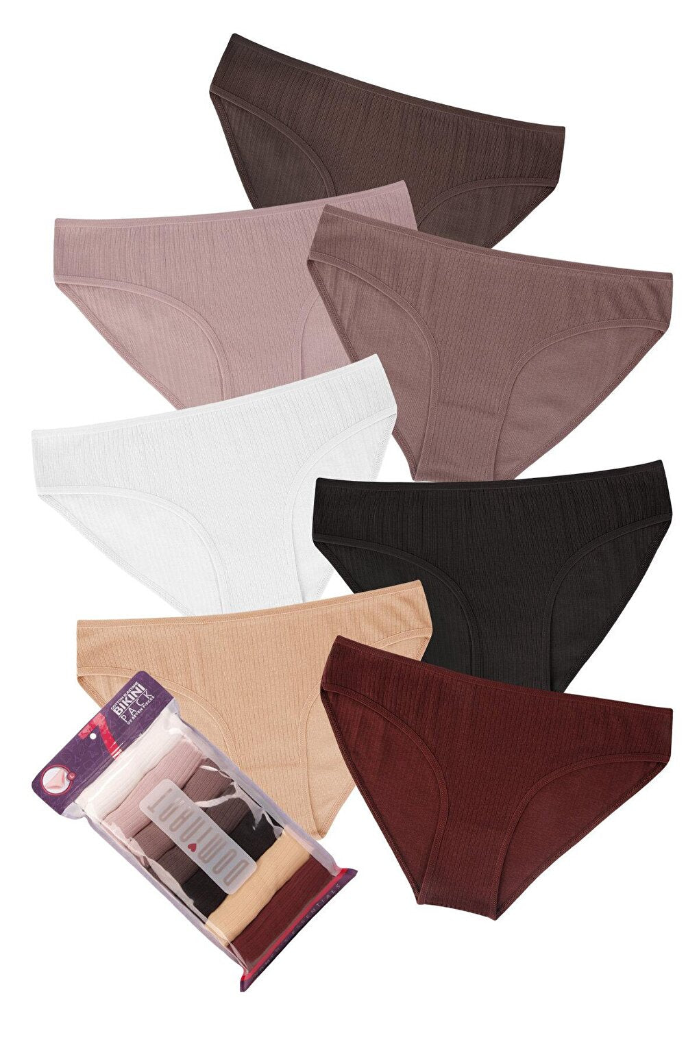 Women's Ribbed 7-Piece Panties