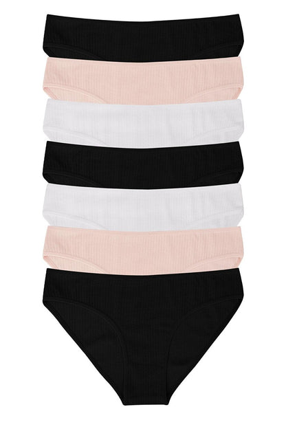 Women's Ribbed 7-Piece Panties