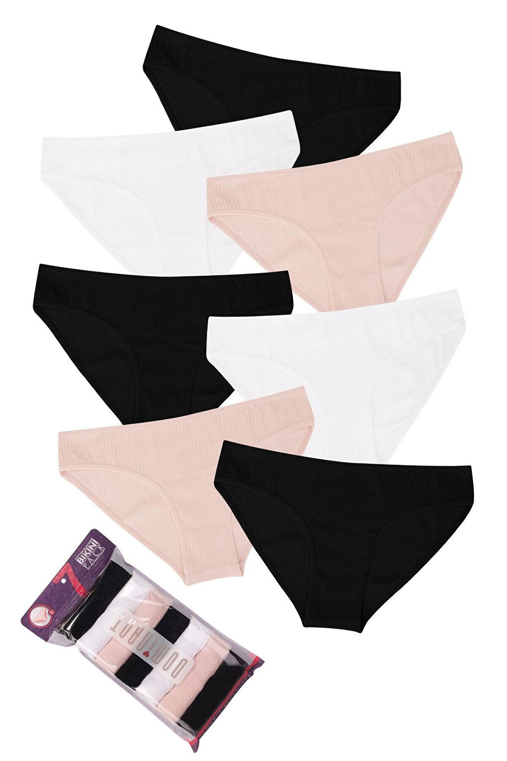 Women's Ribbed 7-Piece Panties