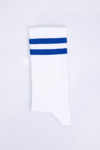 Unisex Striped College White Tennis Socks