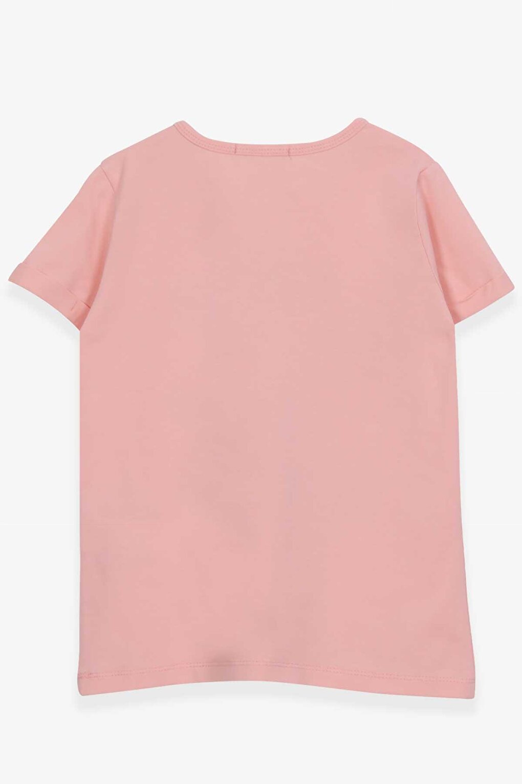 Girl's T-Shirt Floral Printed Salmon (Age 8-12)